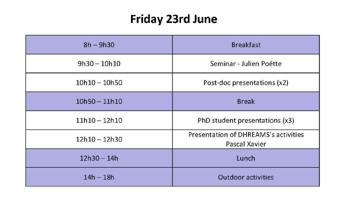 Scientific days program - Friday 23 June 2023